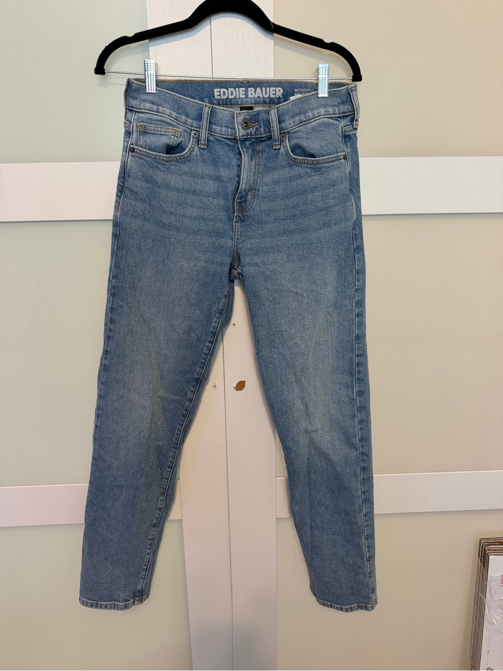 Eddie Bauer Straight-Leg Jeans in Light Blue Denim